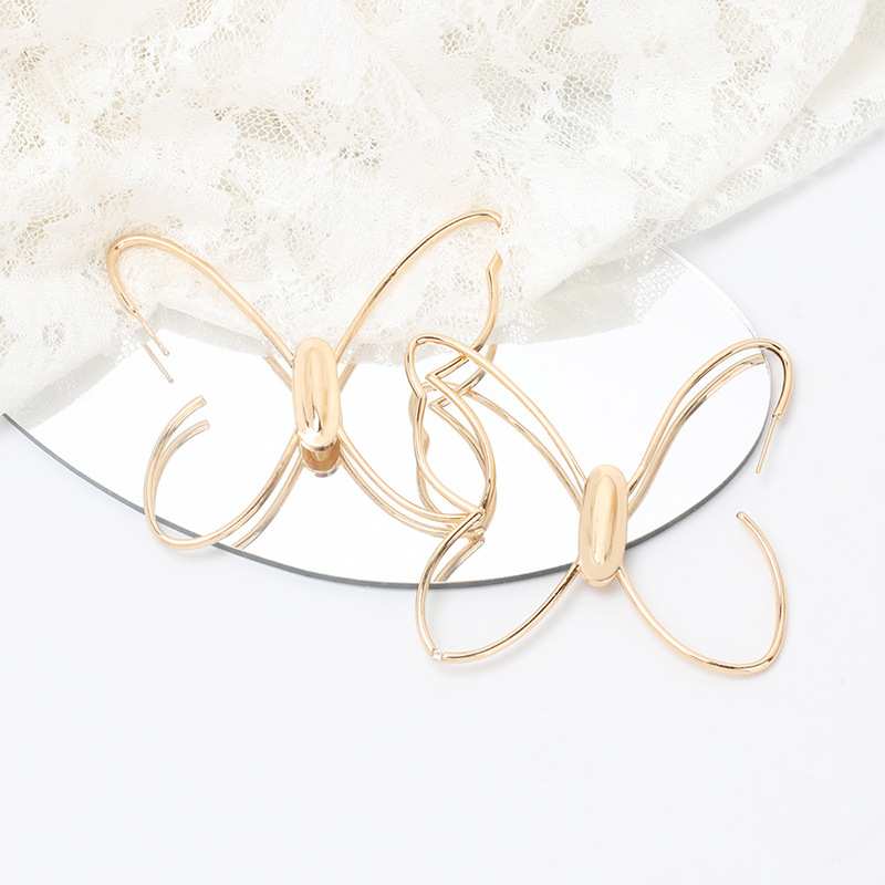 Wedding, Travel Occasion Copper Geometric Abstract Single Butterfly Earrings