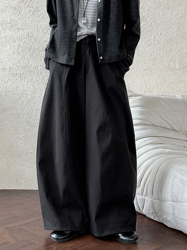 Luxi American retro three-dimensional cut work wide leg pants spring new straight pants, broken seam sickle pants, 1872