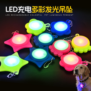 Led Pet Rechargeable Luminous Pendant Dog and Cat Pendant Night Dog Walking Luminous Light Flash Warning Pendant