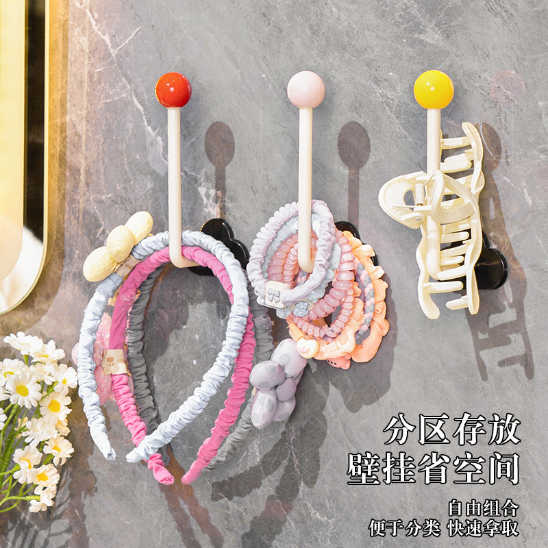 Dopamine Hairband Headband Storage Rack Bathroom Hole-free Hook Hair Accessories Hairpin Rubber Band Headband Headband Storage Rack