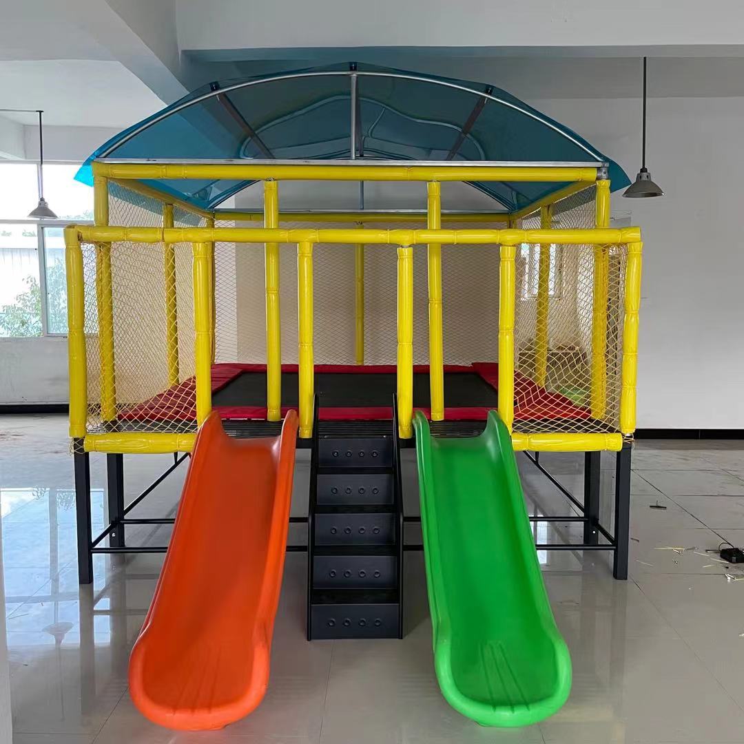 Indoor and Outdoor Kindergarten Trampoline Children's Outdoor Jumping Bed Endurance Board Plastic Shed Bounce Bed Slide Spring Anti-Slip