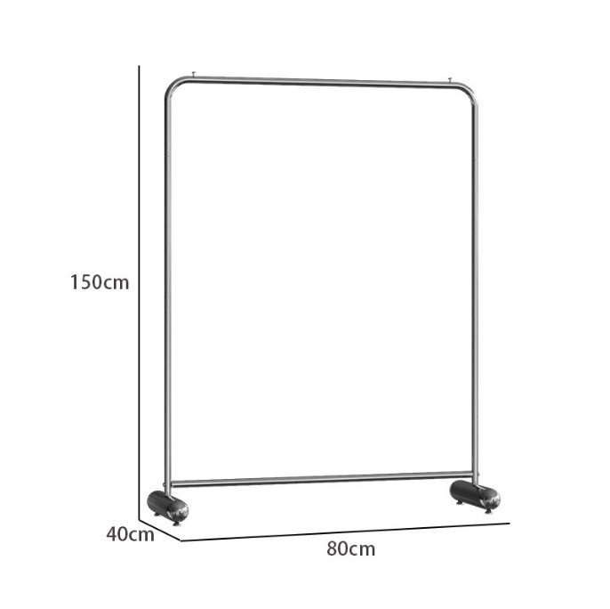 스테인레스 스틸 코너 바닥 프레임 길이 80 높이 150cm
