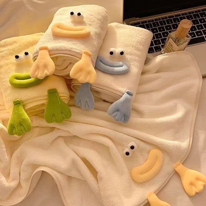 New Cartoon Animal Coral Absorbent Student Dormitory Bath Cute Towel Bath Towel Mother and Mother Set Household Face Wiping Towel
