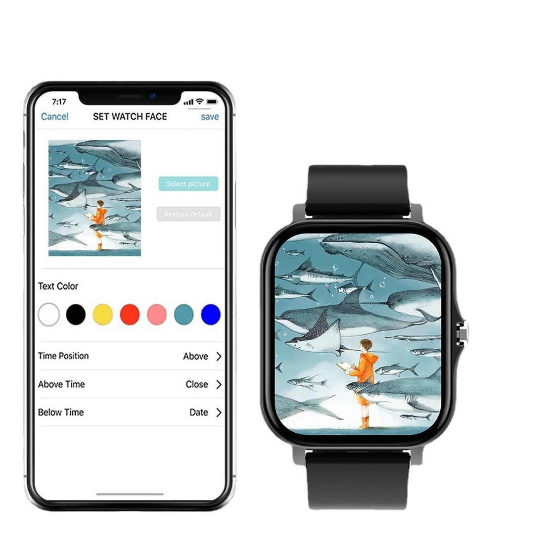 GT20 reloj inteligente Bluetooth llamada música 1,83 pantalla táctil completa Spaceman reloj monitoreo de salud