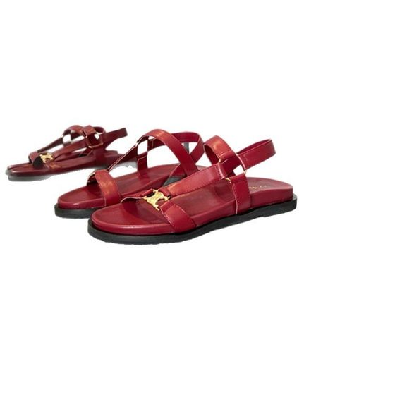Cross-border color matching hook and loop beach sandals and slippers independent station European and American foreign trade plus size Rome flat sandals women