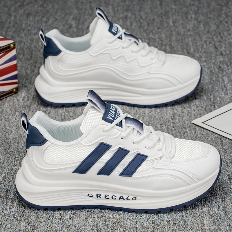 Zapatos de hombre 2025 primavera nuevos zapatos deportivos clásicos de todo fósforo zapatos casuales de hombre pequeños zapatos blancos de moda zapatos ligeros de papá