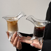 帝王杯ins创意搞怪秦始皇奶茶杯玻璃杯古代三足杯仿古爵杯酒杯子