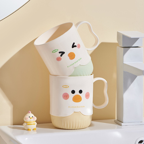 2025 New Model Toothbrush and Mouthwash Cup Bathroom Home Use High-End Children Couple Travel Portable Plastic Hygiene Cup