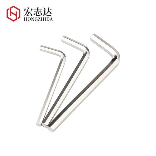 Nickel-plated hexagonal wrench, flat head, hexagonal screwdriver, L-shaped handle, black square hexagonal edge, M1.27M3M4M5M6