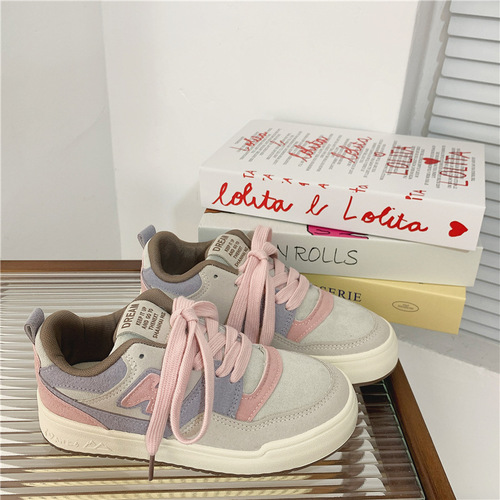 Korean style student color matching versatile trendy shoes  autumn new sports and leisure sneakers Harajuku Hong Kong style canvas shoes on behalf of