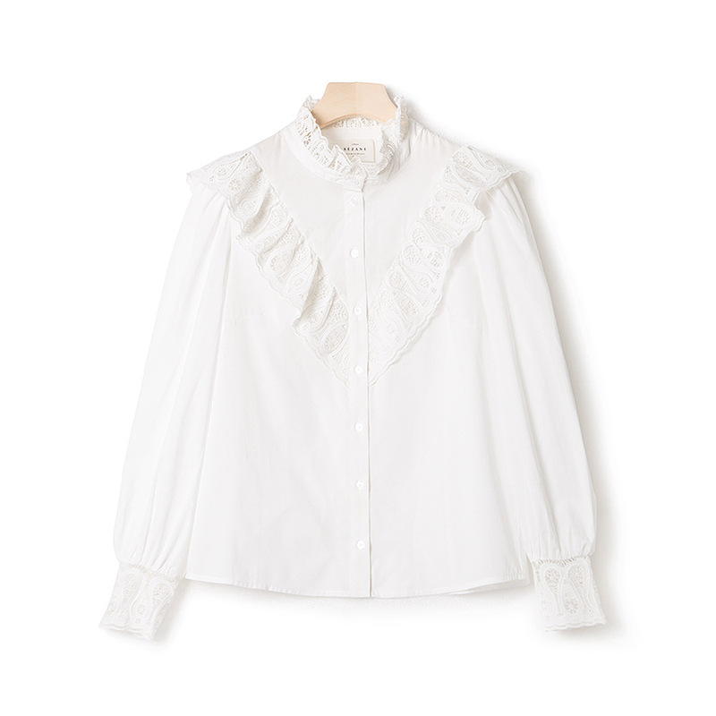 Se*Ane New Heavy Lace Trim Casual Shirt, Stylish French Temperament, Elegant and Fashionable, New Spring Model