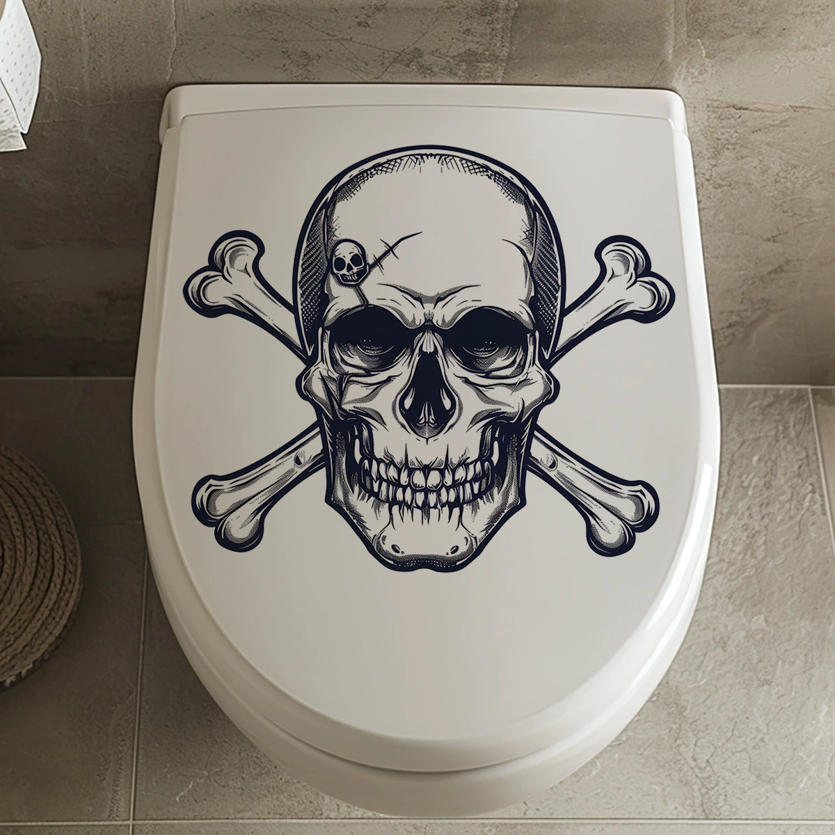 Новый ACC33264 Halloween Horror Skull Toilet Sticker туалет наклейка украшение стены