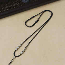 纯手工编织项链绳可挂长命锁银锁配绳吊坠男女宝宝可调节绳