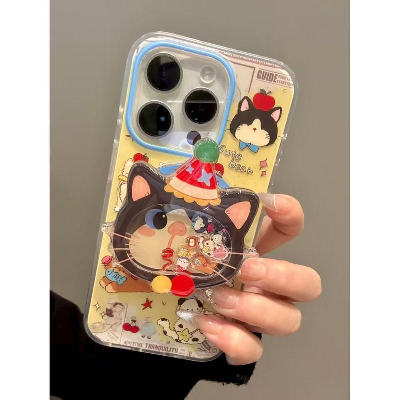 创意报纸撕边搞怪猫咪摇摇乐磁吸适用iphone16promax苹果手机壳14|undefined