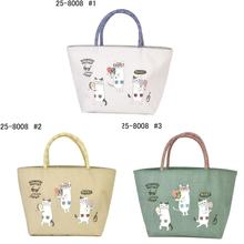 日本kusuguru刺绣猫咪便当包饭盒包锡箔带饭防油手提手拎布艺300