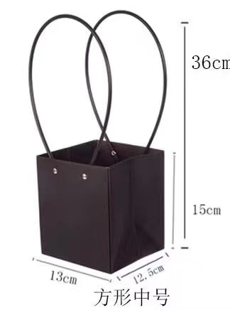 Bolso de mano de piel de vaca gruesa, bolso de arreglo floral, caja de regalo de flores del día de la madre, caja de material de embalaje floral, regalo de floristería