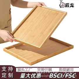 竹木托盘茶盘日式家用水杯盘长方形木制糖果盘酒店餐厅茶具烧烤盘