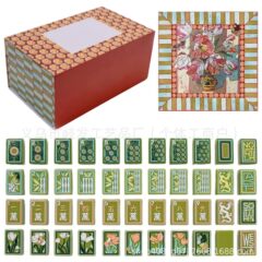 跨境便携式热销新款奇趣个性025 Hand-Painted Mahjong Tiles Set