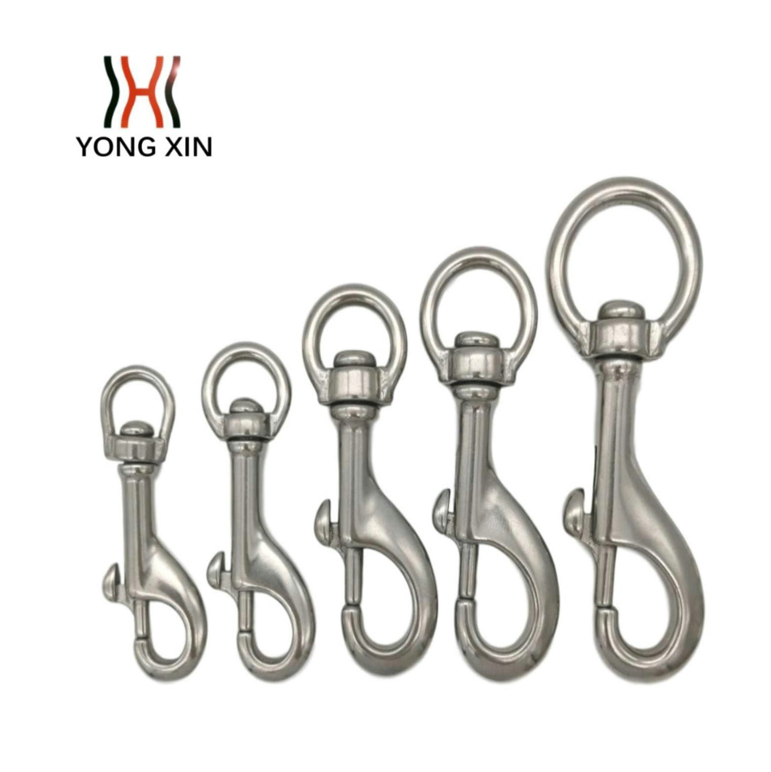 不锈钢弹簧钩 圆环弹簧钩 织带钩 狗链头 潜水钩 船用索具