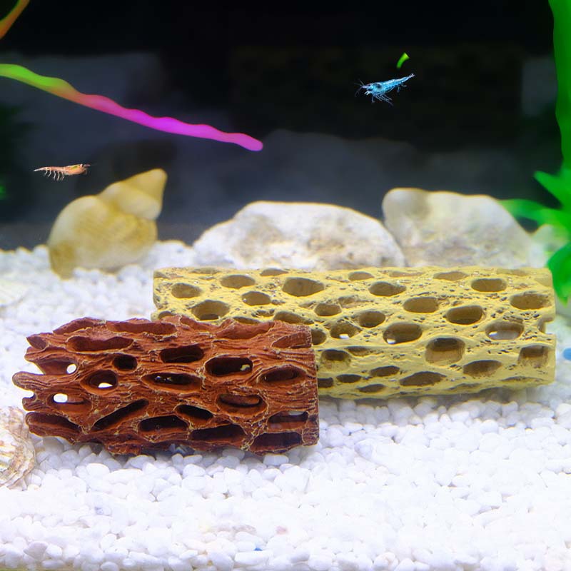 Artesanías de decoración de acuarios, enmalina, resina de madera de Penang, casa de camarones, pecera, tienda de peces y camarones, fábrica de juegos, casa de nidos de camarones al por mayor