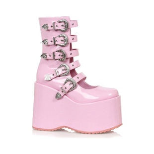 Platform shoes Lolita Punk Diablo Cosplay Lolita Shoes Boots Pink Buckle