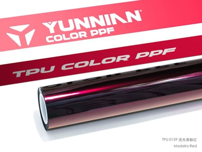 Auto Color Change Film: eclipse black silver car wrap - tpu-glossy-black-and-enchanting-red-dual-use-for-wet-and-dry-surfaces-15215m