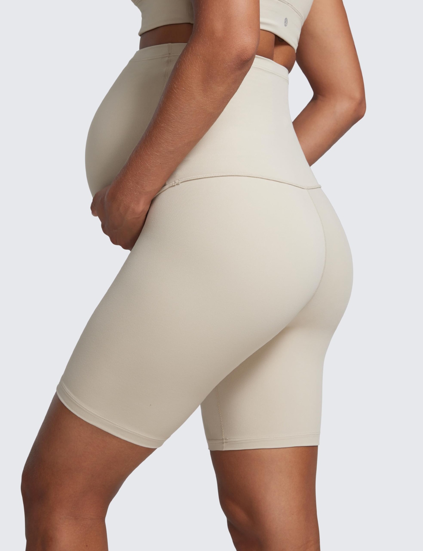Maternity Capri Yoga Pants Belly-Support Seamless Nylon Maternity Capri Yoga Pants Belly-Support Seamless Nylon