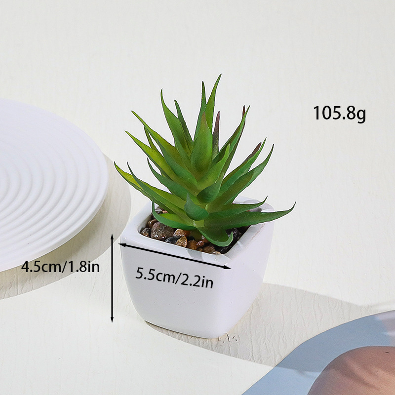 Simulación transfronteriza de porcelana floc de macetas pequeñas macetas verdes de mesa decoración ornamentos artesanías bonsai spot directo