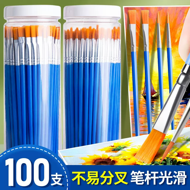 丙烯颜料水粉油画水彩颜料勾描线笔涂调色笔尼龙细小毛刷子套装