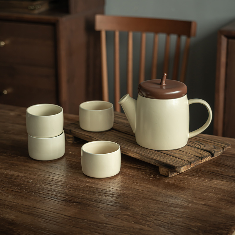 Set de tetera de cerámica, set de tazas de tetera de cerámica, set de tetera de cerámica