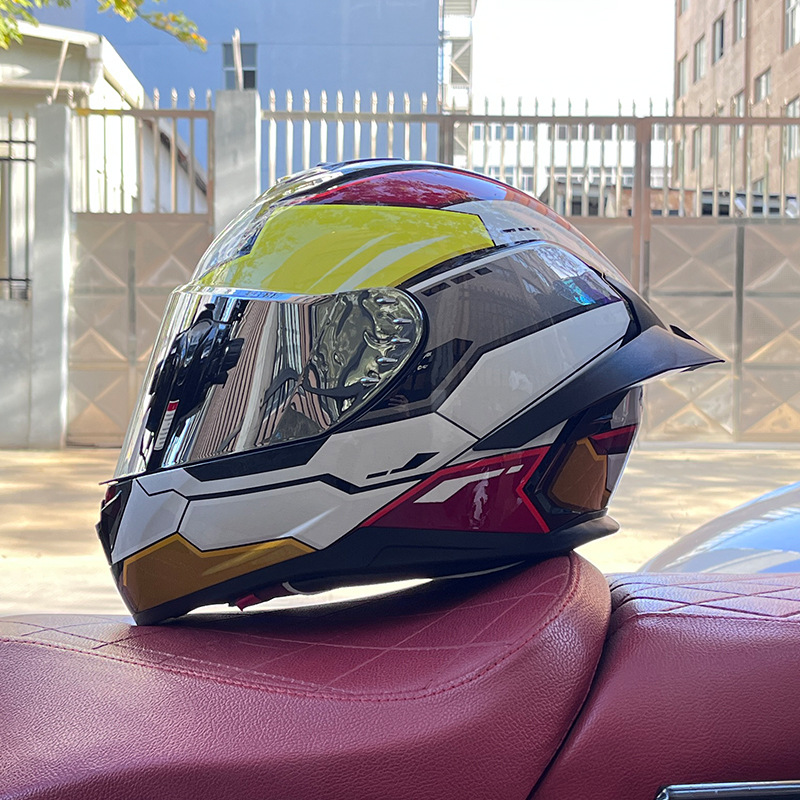 Casco de motocicleta Orz para hombres y mujeres, casco integral de verano con gran alerón trasero para todas las estaciones, certificado por DOT, transfronterizo.