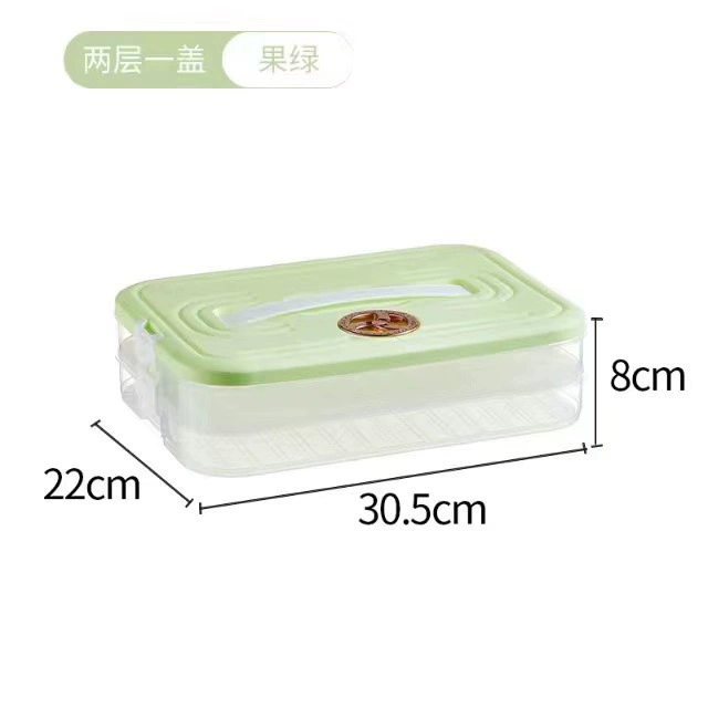 Multi‑layer dumpling storage box (dumpling box), large capacity, hand‑lift clip lid, quick‑freeze