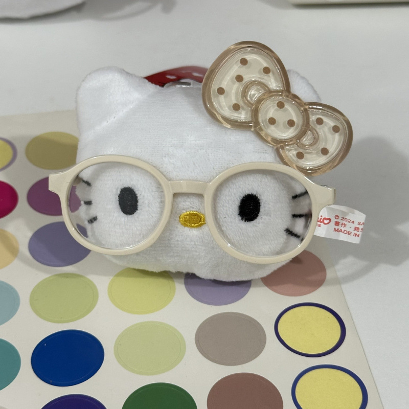 黑色草帽kitty帽宝宝挂件爱心扣公仔玩偶可爱赫本风挂饰钥匙扣|undefined
