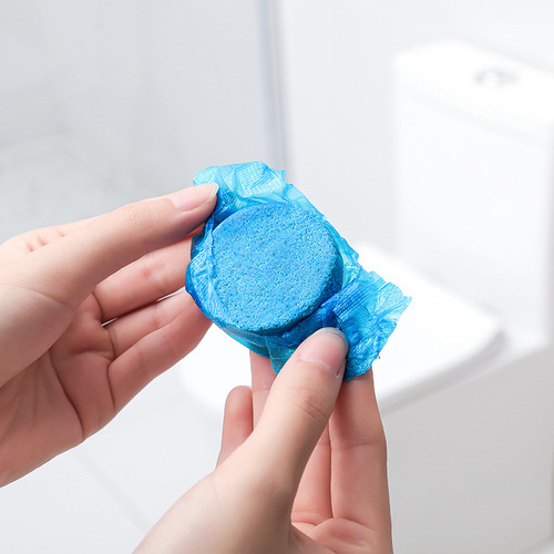 Household toilet bowl cleaner bagged bathroom deodorizing, deodorizing and descaling toilet cleaner bear blue bubble block wholesale