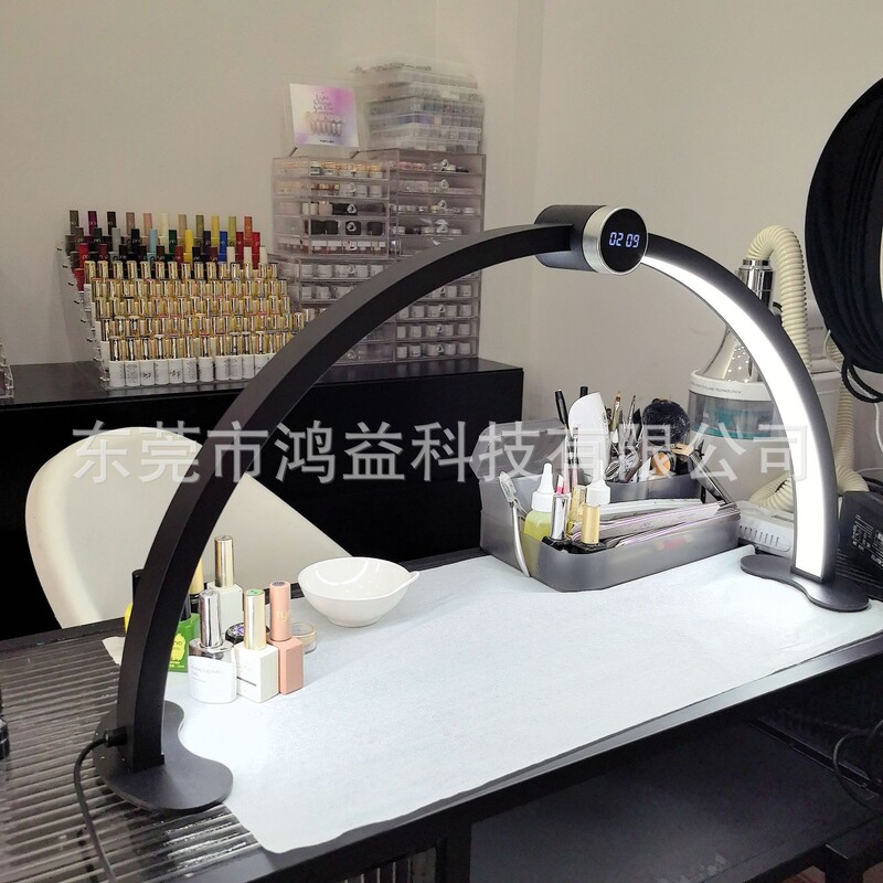 Cross-border half-moon nail lamp desktop half-moon beauty lamp live with bracket arc nail table lamp with diamond