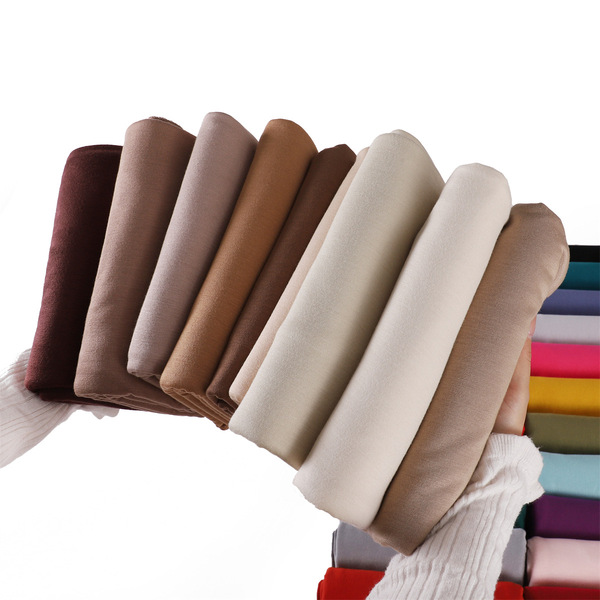 Elastic breathable solid color soft cotton scarf