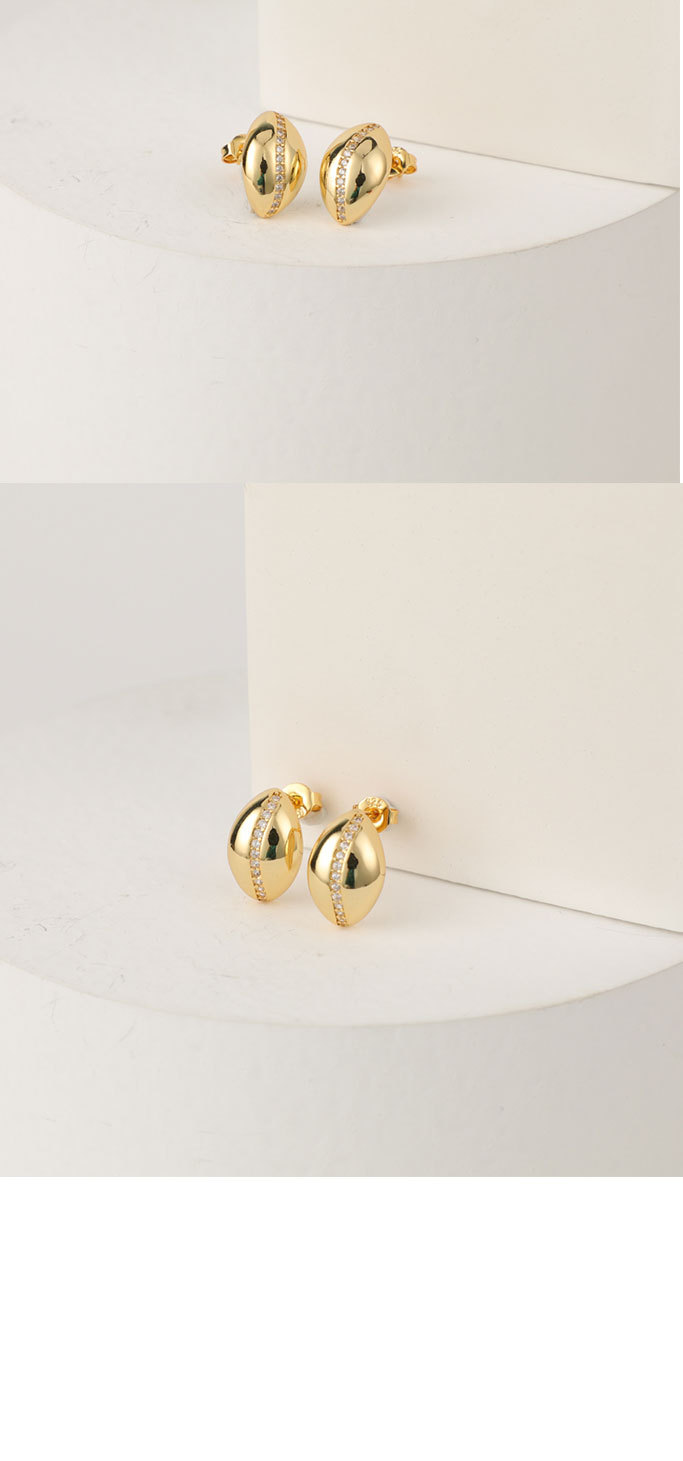 New brass gold-plated 14k real gold fashion copper earrings