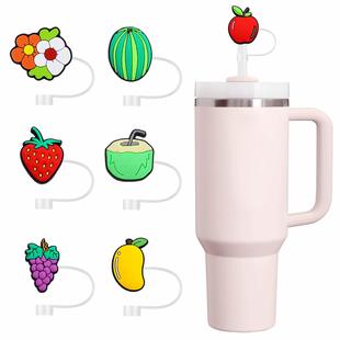 Fruit Series Straw Cap Shein Silicone Straw Cap Straw Cup Accessories Cartoon Cute Play Silicone Straw Cap