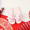 Summer slippers, festive red footwear for beloved, wedding shoes, for bridesmaid