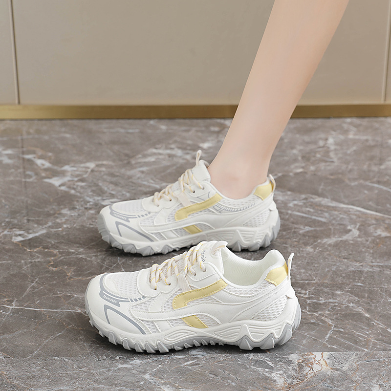 Zapatillas Deportivas Chunky para Mujer Capellada de PU y Malla Suela de Caucho con Aumento de Estatura para Uso Diario