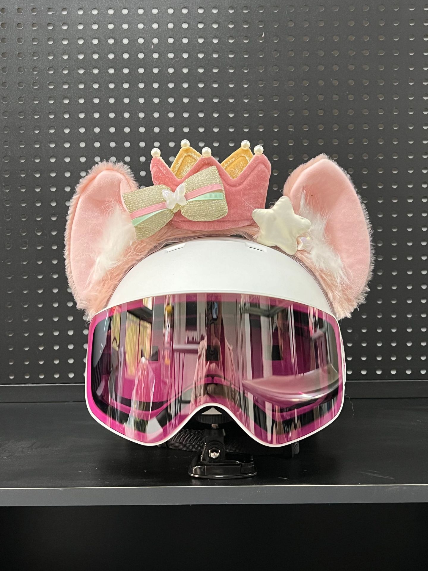 Ski Helmet Decoration Outdoor Helmet Cat Ears Heavy-Duty Bow Tie Sweet Cat Ear Helmet Cute Helmet Accessories