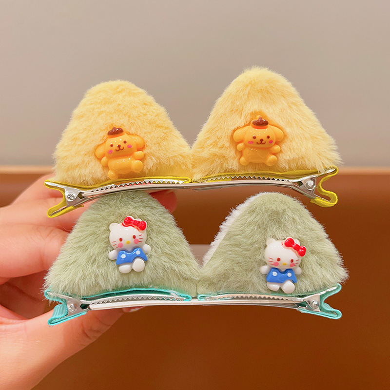 Horquilla de felpa para niños para niñas lindo clip de oreja de gato tridimensional horquilla de bebé niña flequillo lateral clip accesorios para el cabello