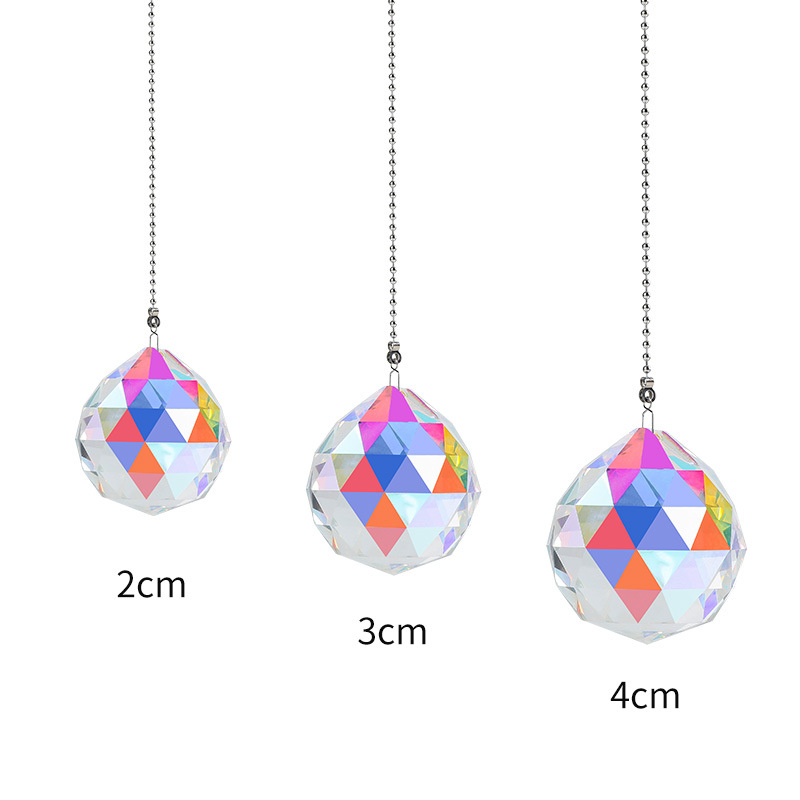 跨境水晶灯饰球AB彩 15.20.25.30.40mm球 珠帘配件幻彩水晶球吊坠