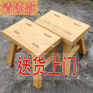 No-Installation Solid Wood Small Stool for Home Use, Low Stool, Adult Stool, Durable Shoe-Changing Stool, Thickened Stool