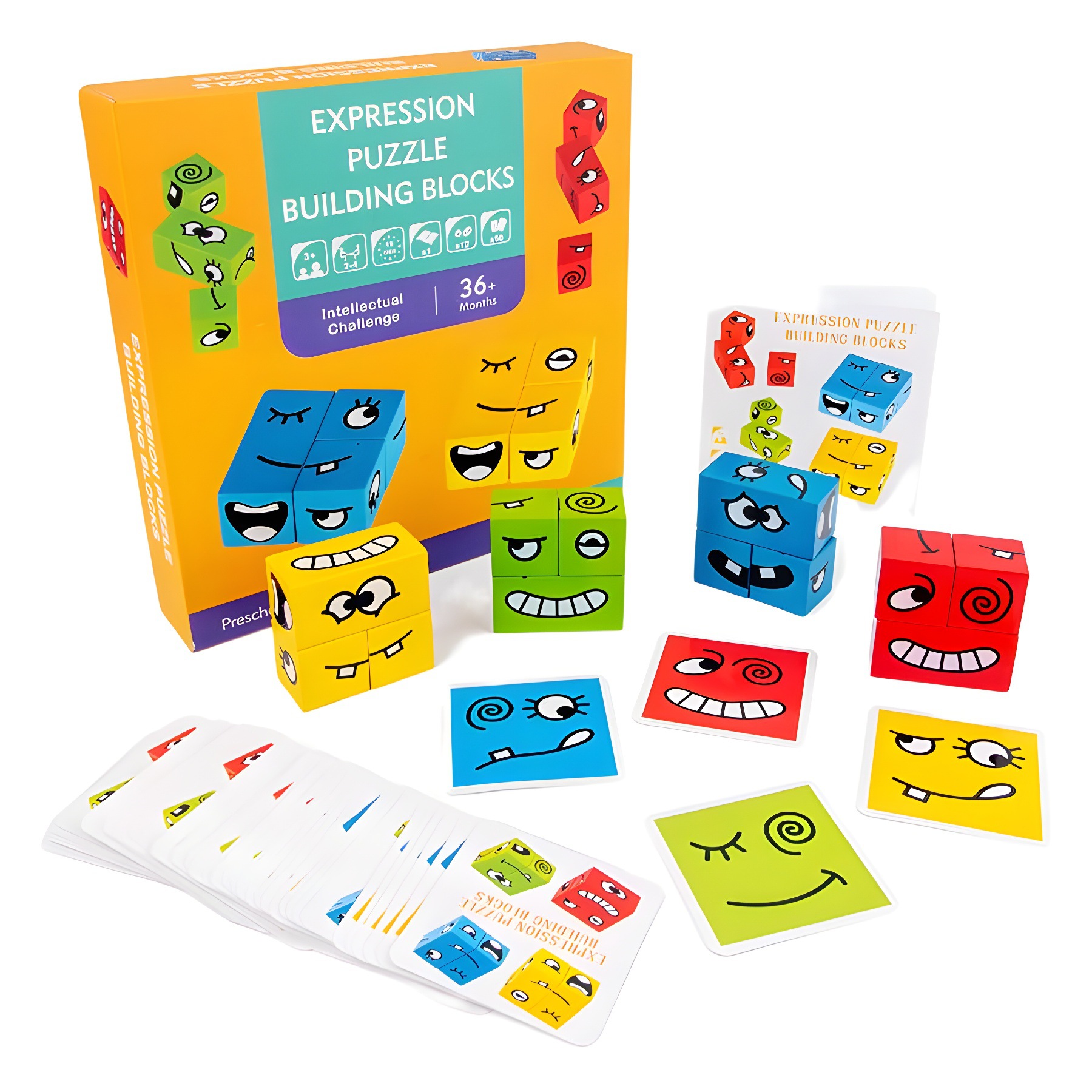 Caja amarilla cara de cambio puzzle