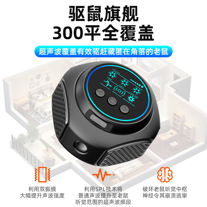 Ultrasonic mouse repeller high-power indoor household insect repeller foreign trade Factory 360-degree repeller