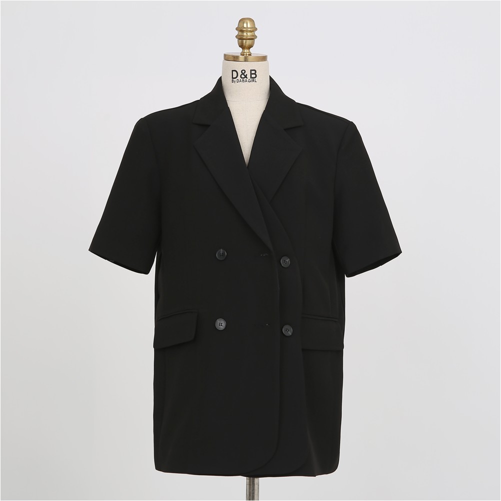 Korea Dongdaemun Women's Short -sleeved Small suit Korean version of alien double -ribs buckle Women Suit Jacket 5