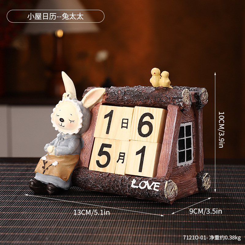 Madera Flip calendario escritorio creativo personalizado escritorio calendario hogar escritorio calendario joyería simple decoración decorativa de la tabla