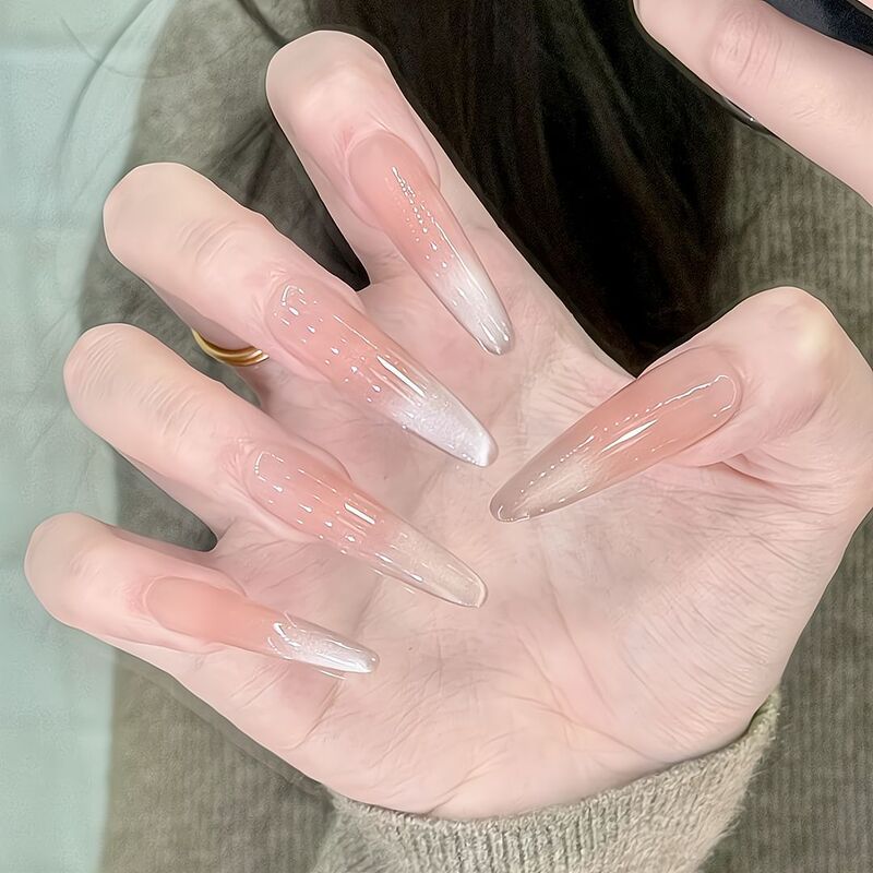 [Lingluo Original] Pure Desire Chasing Light Cat's Eye Nail Art Super Fairy Flash Blush Gradient Glass Bead Wear Armor