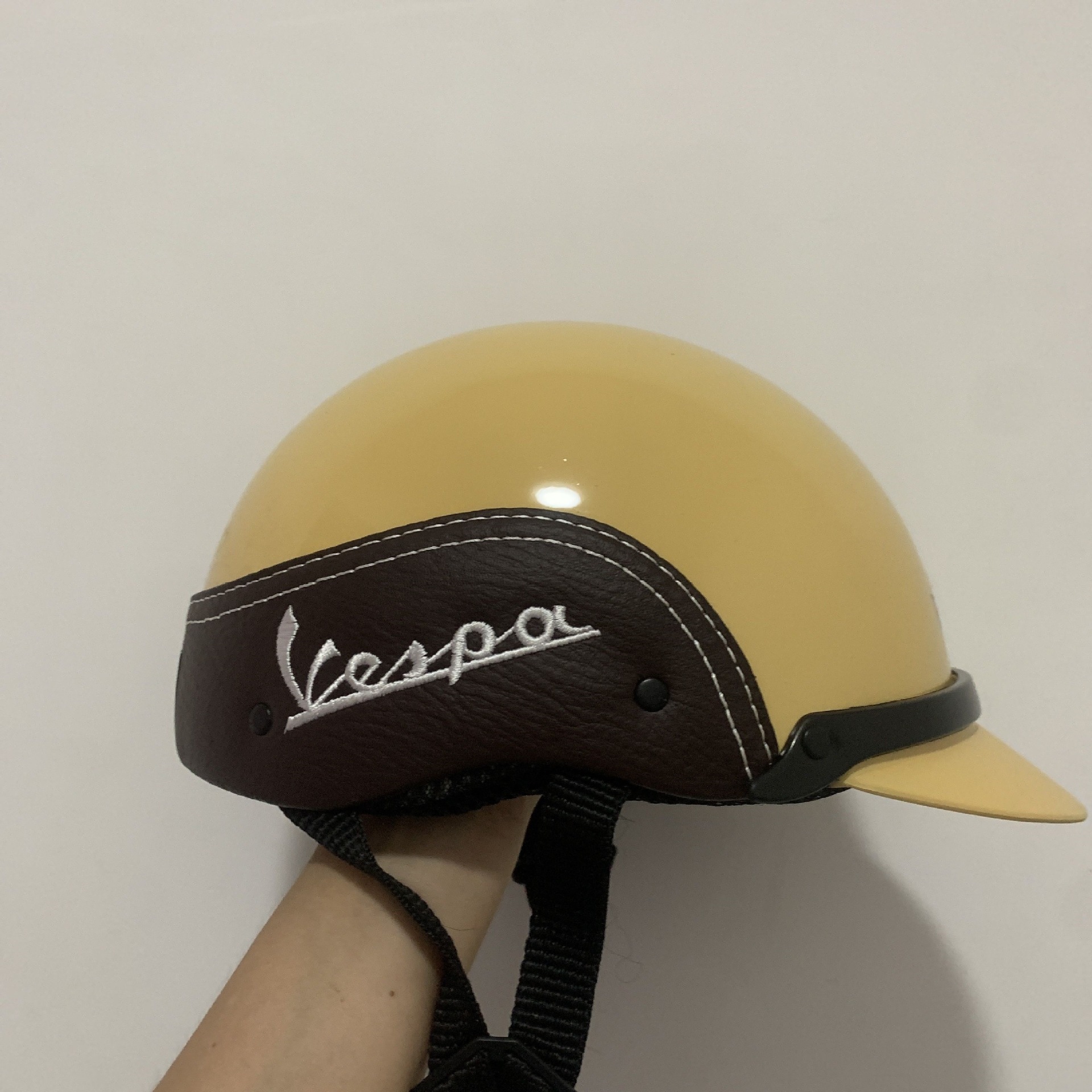 Auto Parts and Accessories | Piaggio Vespa Piaggio Helmet - yellow-side-brown